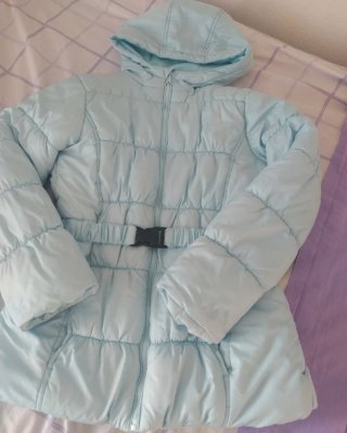 Abrigo Acolchado Azul Claro Talla  12/14 o XS