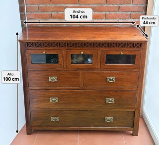 Cómoda Rústica de Madera Maciza