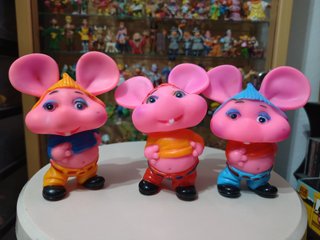 3 figuras goma tipo chifle Topo Gigio años 80