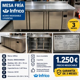 Mesa Fría Infrico BMGN1960GR+ 3 Puertas