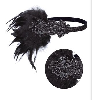 Diadema de Plumas Estilo Gatsby