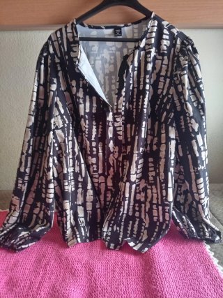 Blusa Fluida Shein Curve Mangas Globo 2XL