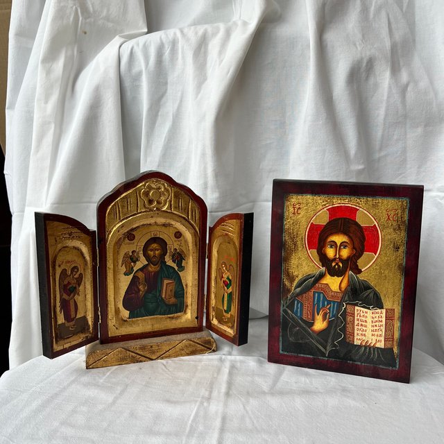 Lote reproducción de 2 Iconos Bizantinos s. XIII