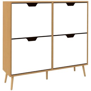 Mueble zapatera en aglomerado y pino con 4 cajones