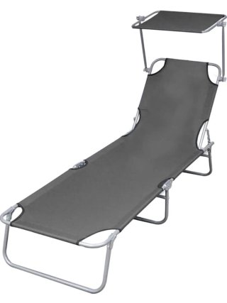 Tumbona Plegable Gris