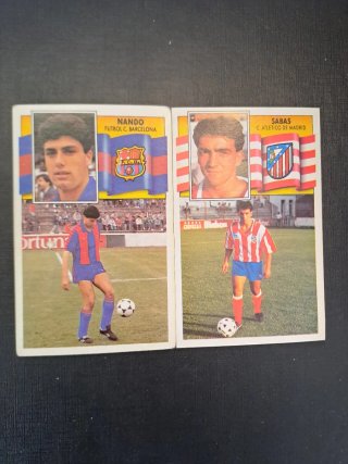 2 Cromos Liga Este 90-91: Nando y Sabas