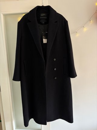 Abrigo de 75% lana negro Zara