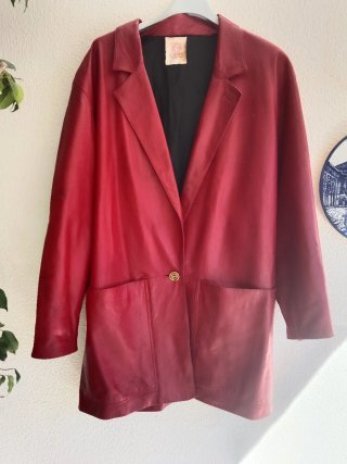 Chaqueta de Cuero Rojo LOEWE