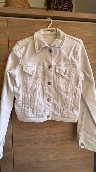 Chaqueta Tejana Blanca Mango XS