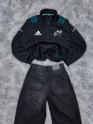 Adidas Jacket Vintage Y2K Retro Sport Style Black