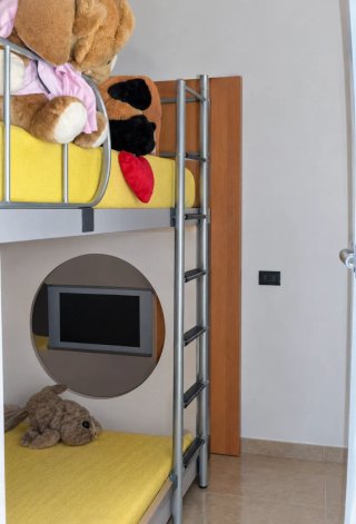 Letto a castello laccato bianco