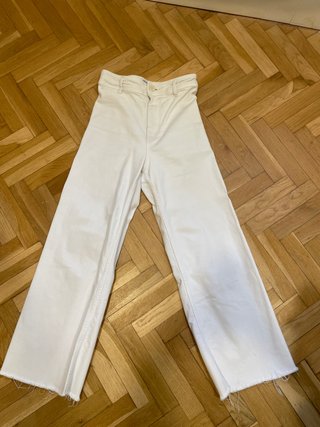 Pantalones Anchos Blancos Zara Talla 36