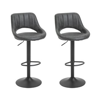Taburetes de bar y sillas altas, PU, metal, grises