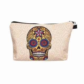 Neceser con Estampado de Calavera Mexicana