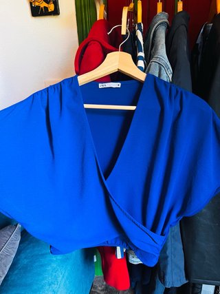 Blusa Azul Zara Talla S