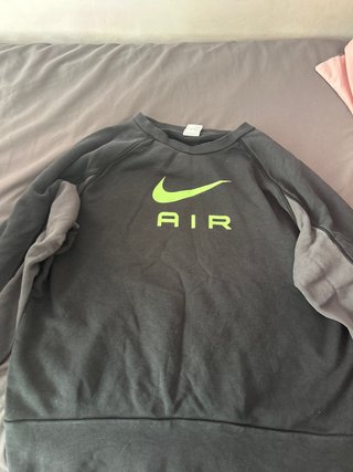 Sudadera Nike Air Negra y Verde Talla L