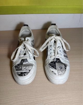 Zapatillas Casuales Estampadas Blanco y Negro
