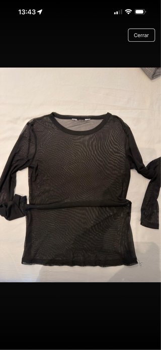 Camiseta Manga Larga Negra Transparente