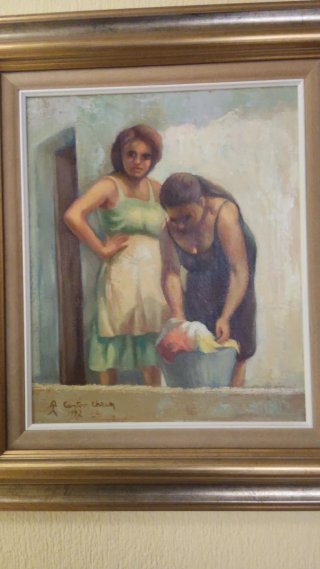 Cuadro al óleo sobre tabla de Cantón Checa 37*45