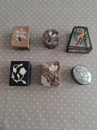 Set di 6 scatole decorative indiane