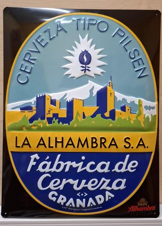 Cartel Metálico Cerveza Alhambra