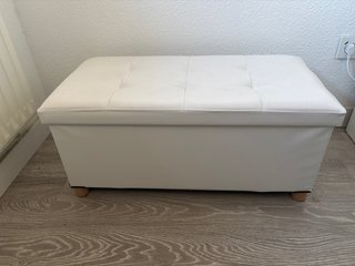 Banco de Almacenamiento Acolchado Blanco