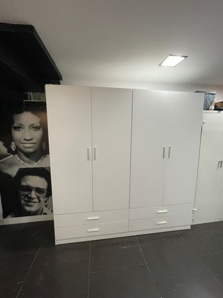 Armario Blanco 4 Puertas y 4 Cajones