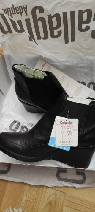 Botines Callaghan Negros Cuña Talla 38