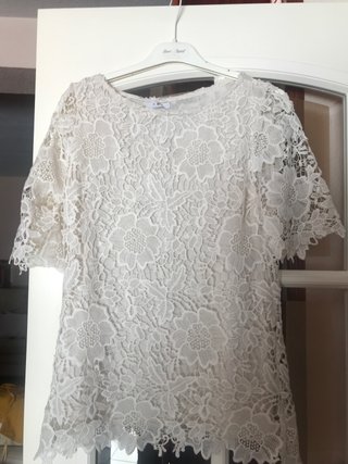 Blusa de encaje marfil