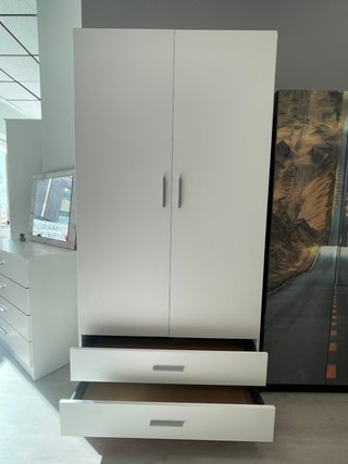 Armario Blanco con 2 Puertas y 2 Cajones