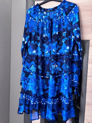 Vestido Desigual Azul Estampado Talla XL