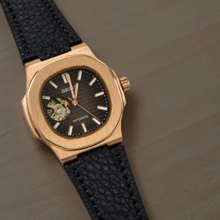Reloj Seiko Mod Nautilus Open Heart Oro Rosa