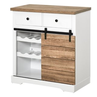 Aparador mueble de cocina con botellero, 2 cajones