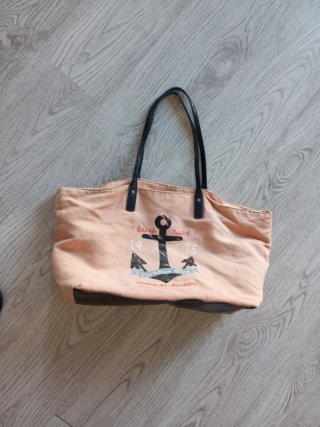Bolso de Playa Beige con Estampado
