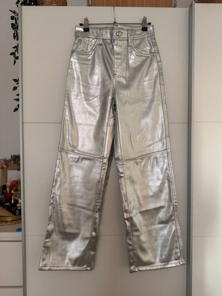 Pantalón Metalizado Plateado