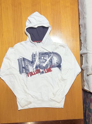 Sudadera Inside blanca con capucha talla L