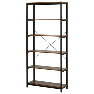 Estantería librería de aglomerado y metal, 6 pisos