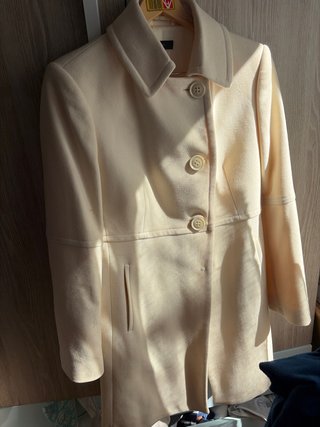 Abrigo de paño blanco Benetton