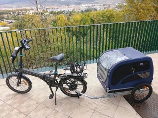 Bicicleta Eléctrica Plegable Btwin con Remolque