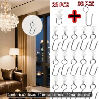 60 Accessori per Tende - 30 Poltrone + 30 Ganci
