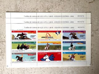 Lote 3 Hojas Bloque Sellos España 2002