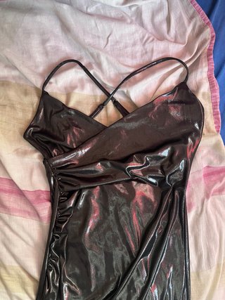 Vestido Negro Metalizado