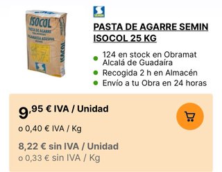Pasta de Agarre Semin Isocol 25 kg