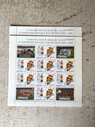 Lote 2 Minipliegos Sellos España 2001 Fútbol