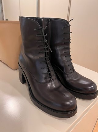 Botines de piel negros Miu Miu  7,5cm de tacón
