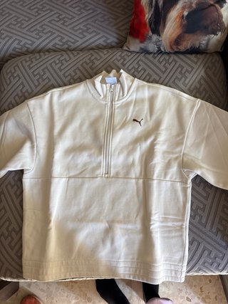 Sudadera Puma Beige con Cremallera