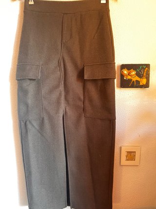 Falda tubo Mango gris talla S.Marron caqui
