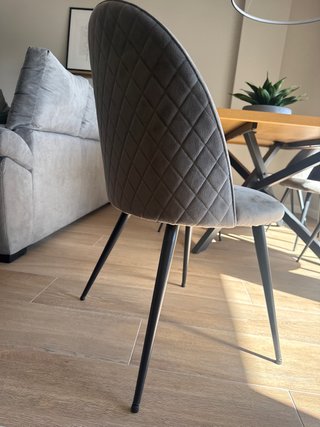 Pack 8 Sillas de Comedor Gris y Negra