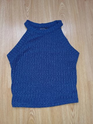 Top cuello halter azul S/M