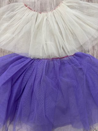 Lote Faldas Tutú de Tul Blanca y Morada